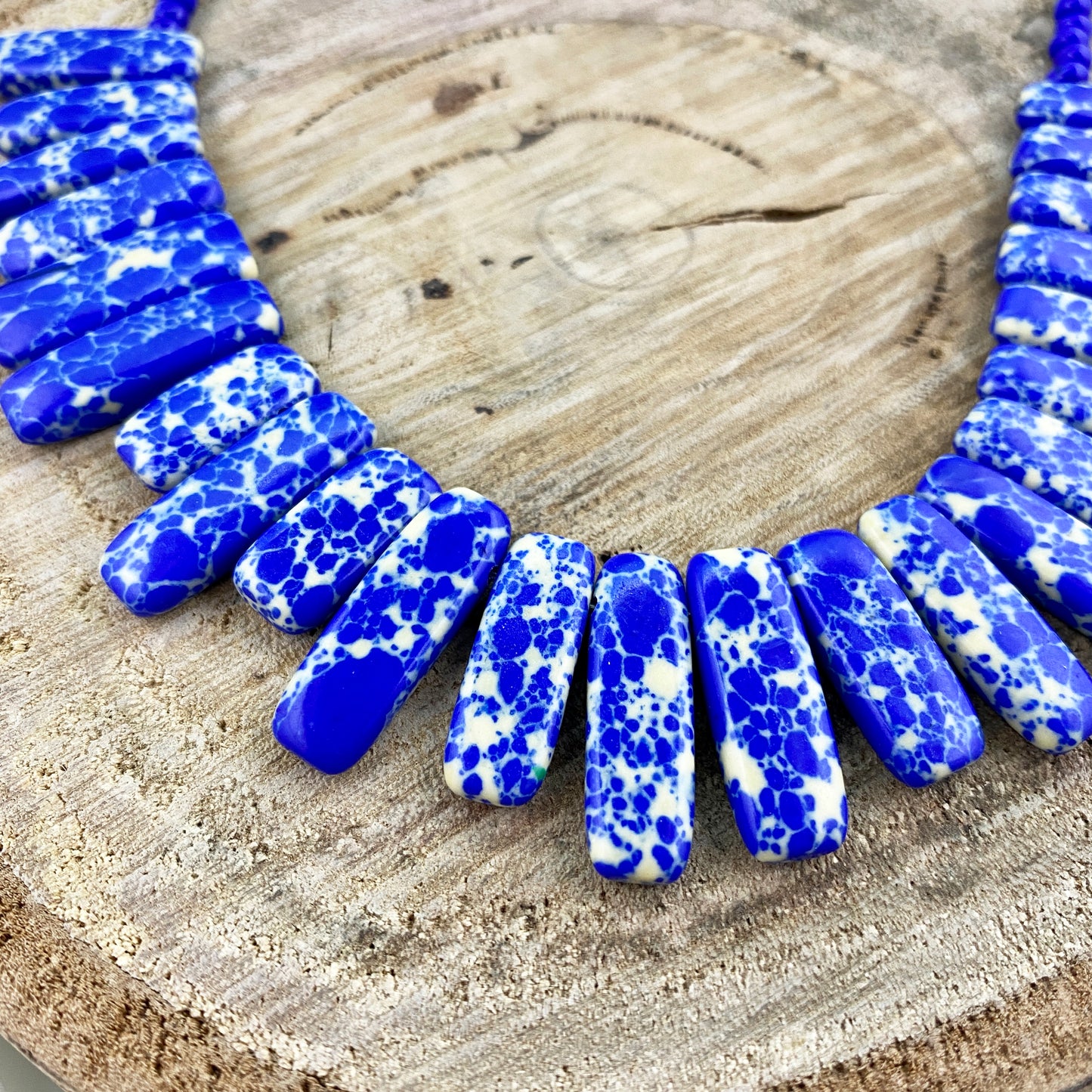 Blue & White Beaded Necklace