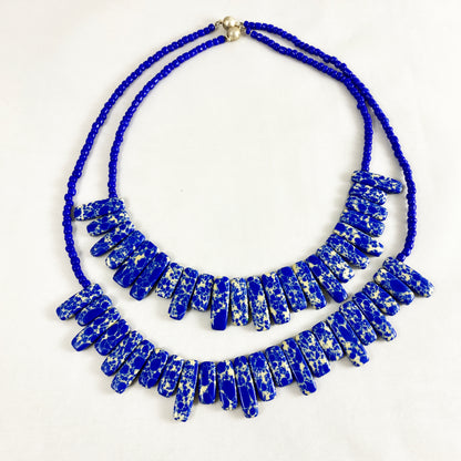 Blue & White Beaded Necklace