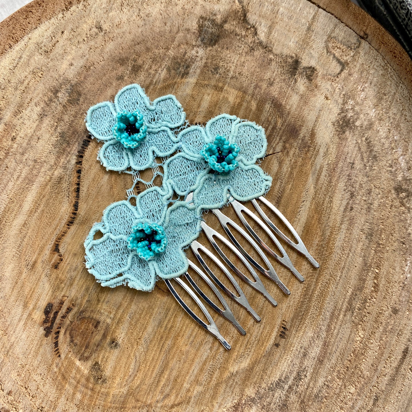 Turquoise Flower Lace Hair Accessories