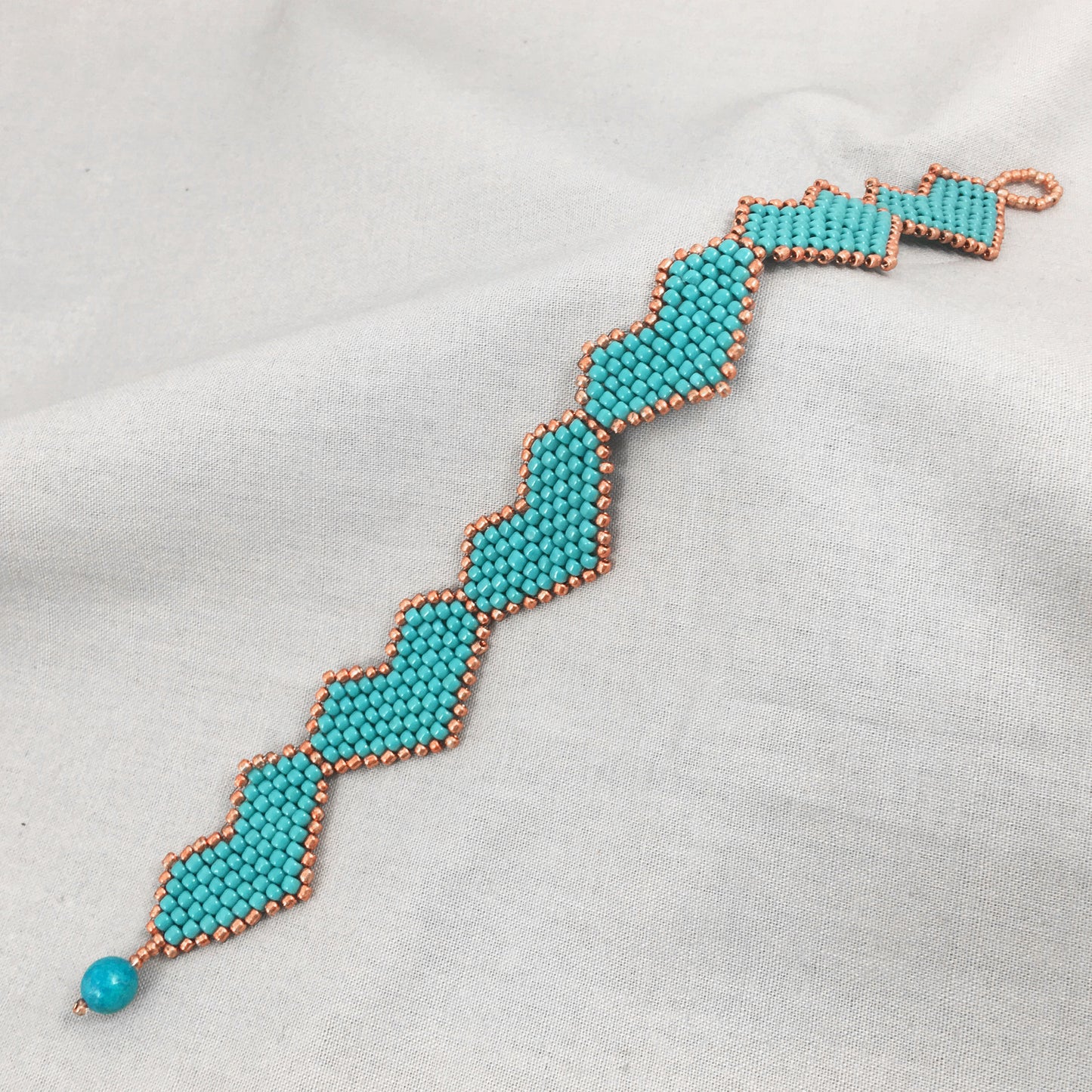 Turquoise Beaded Heart Bracelet