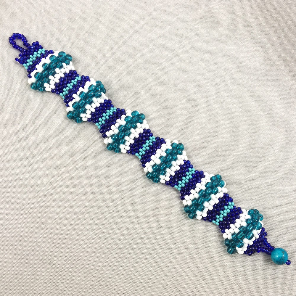 Wavy Preciosa Crystal Bracelet Kit - Blue Malibu from Lisa's Bead Designs