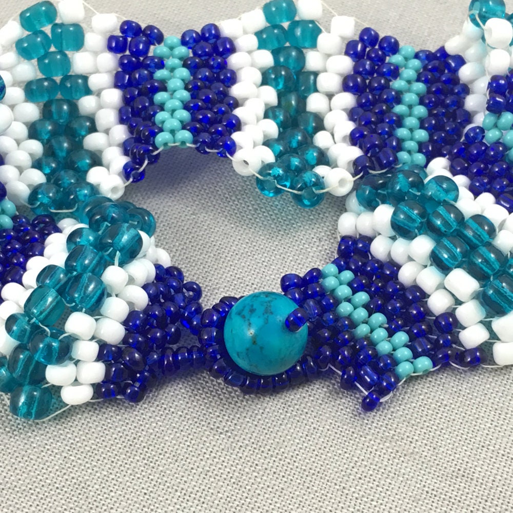 Wavy Preciosa Crystal Bracelet Kit - Blue Malibu from Lisa's Bead Designs