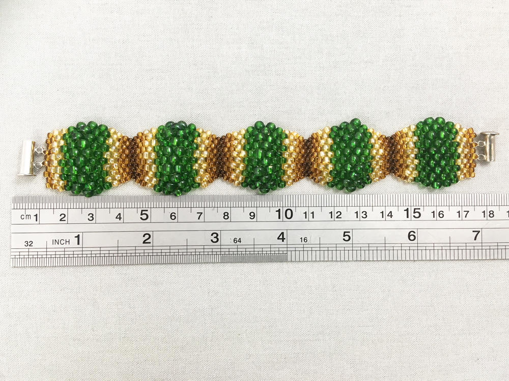 Wavy Green and Yellow Beaded Bracelet