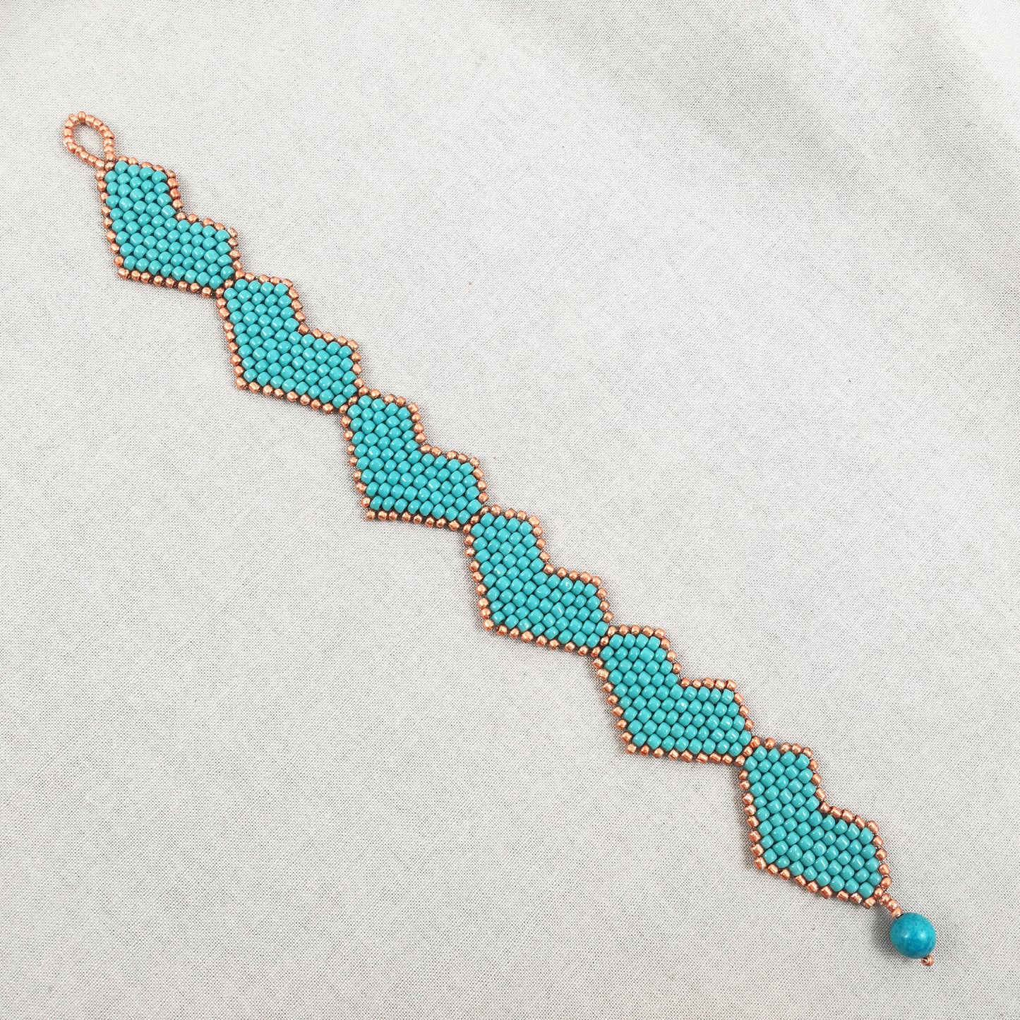 Turquoise Beaded Heart Bracelet