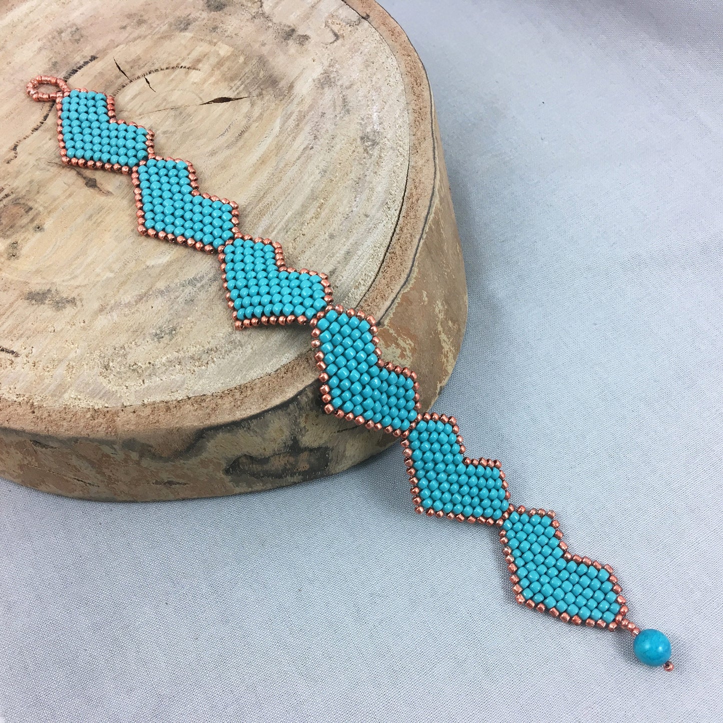 Turquoise Beaded Heart Bracelet