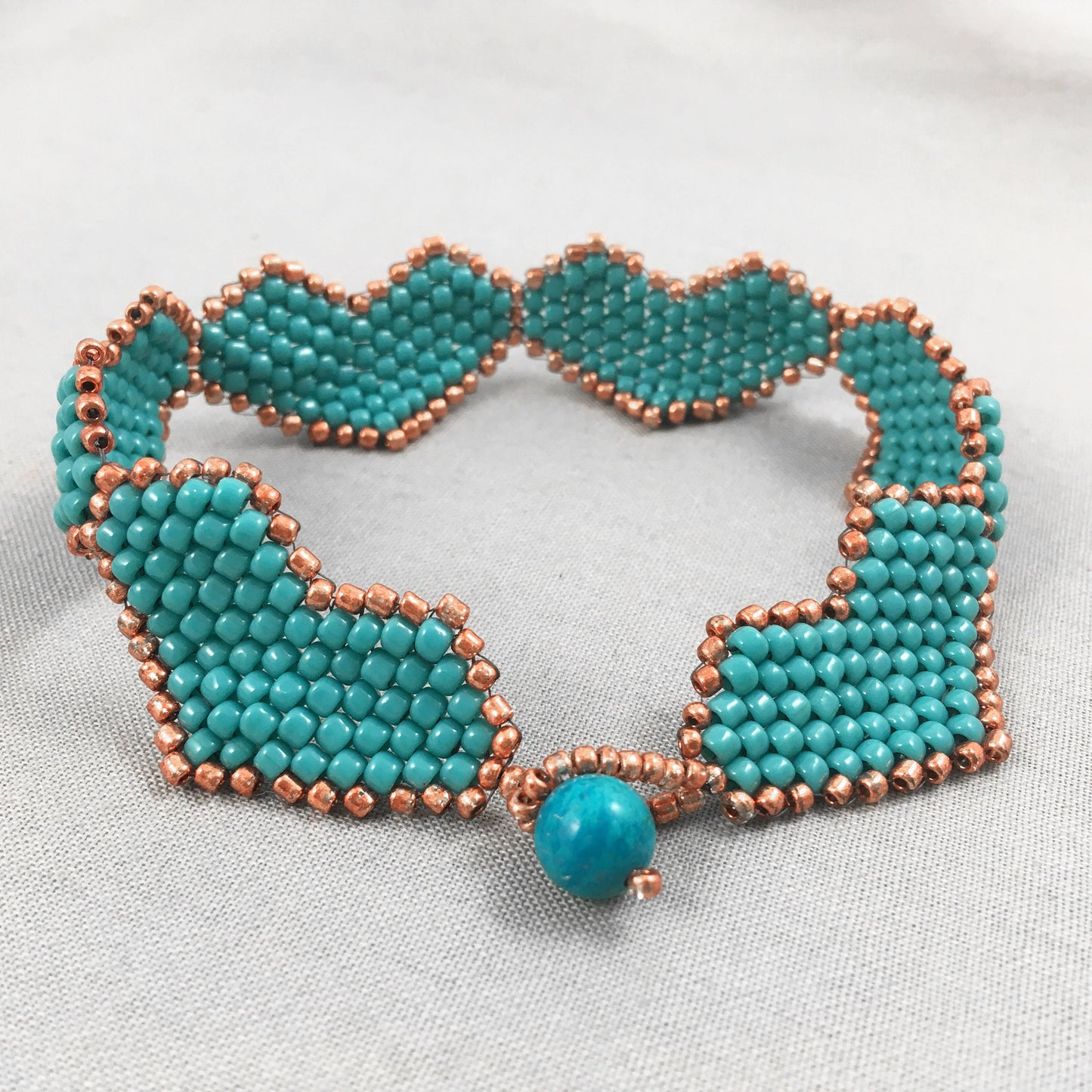 Turquoise Beaded Heart Bracelet