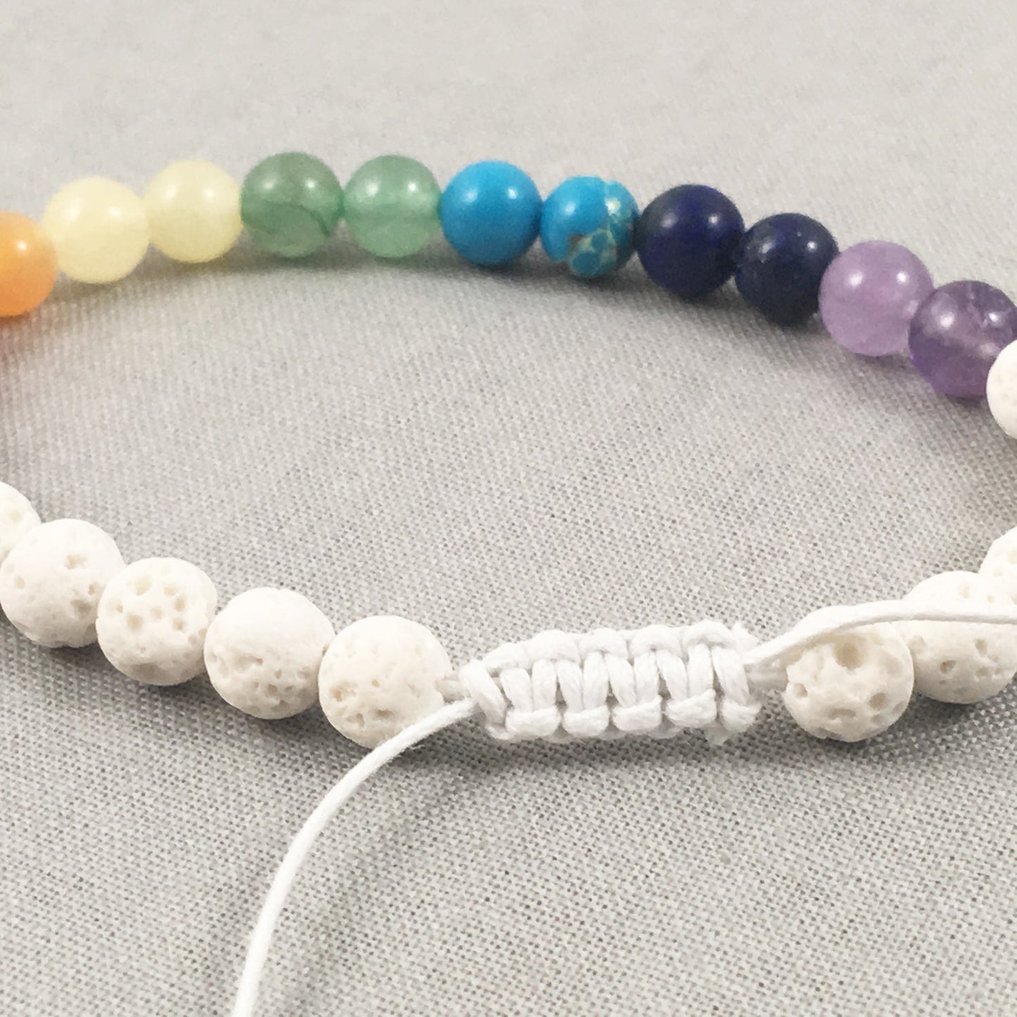 Rainbow Chakra & White Bracelet