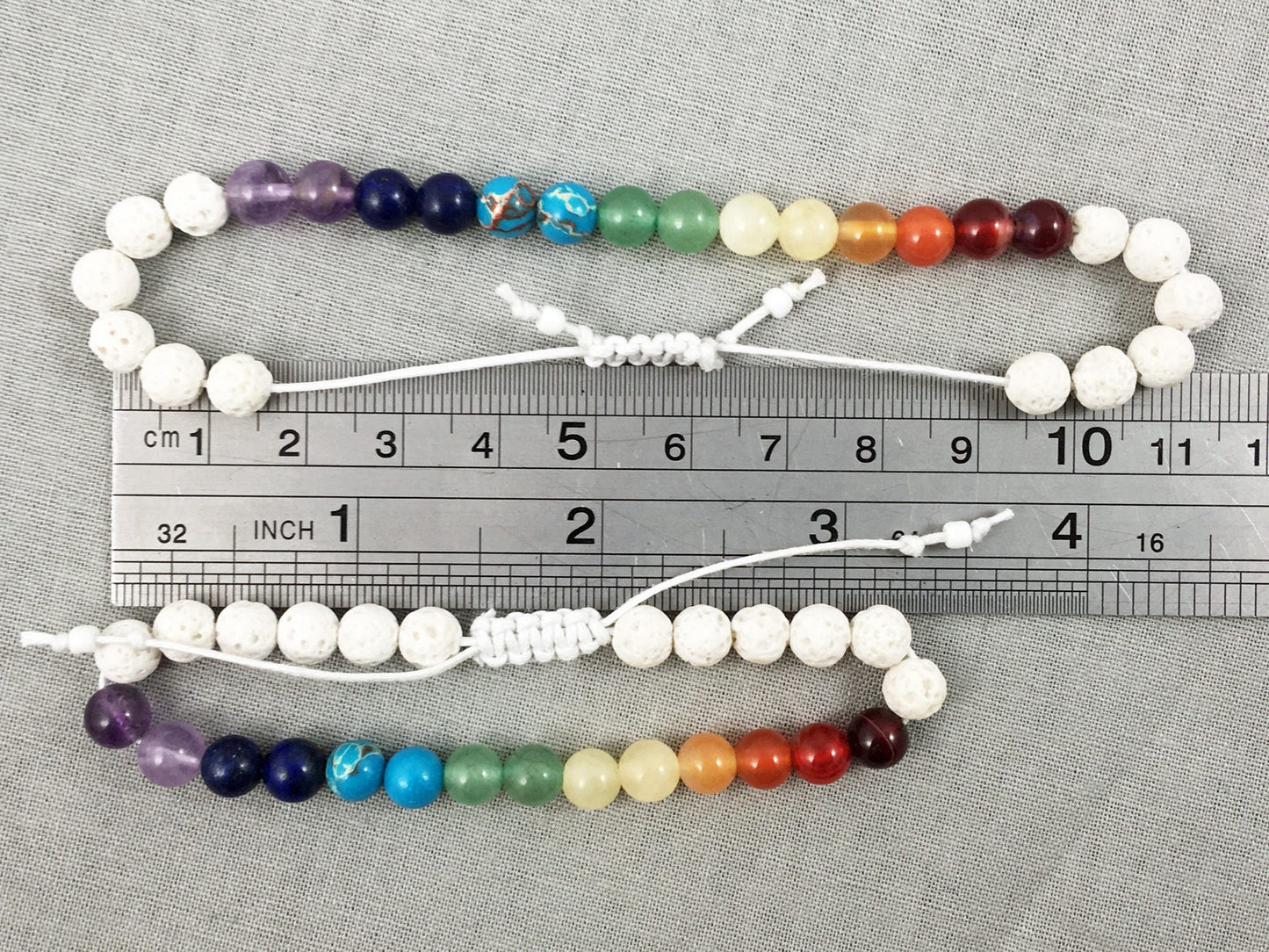 Rainbow Chakra & White Bracelet