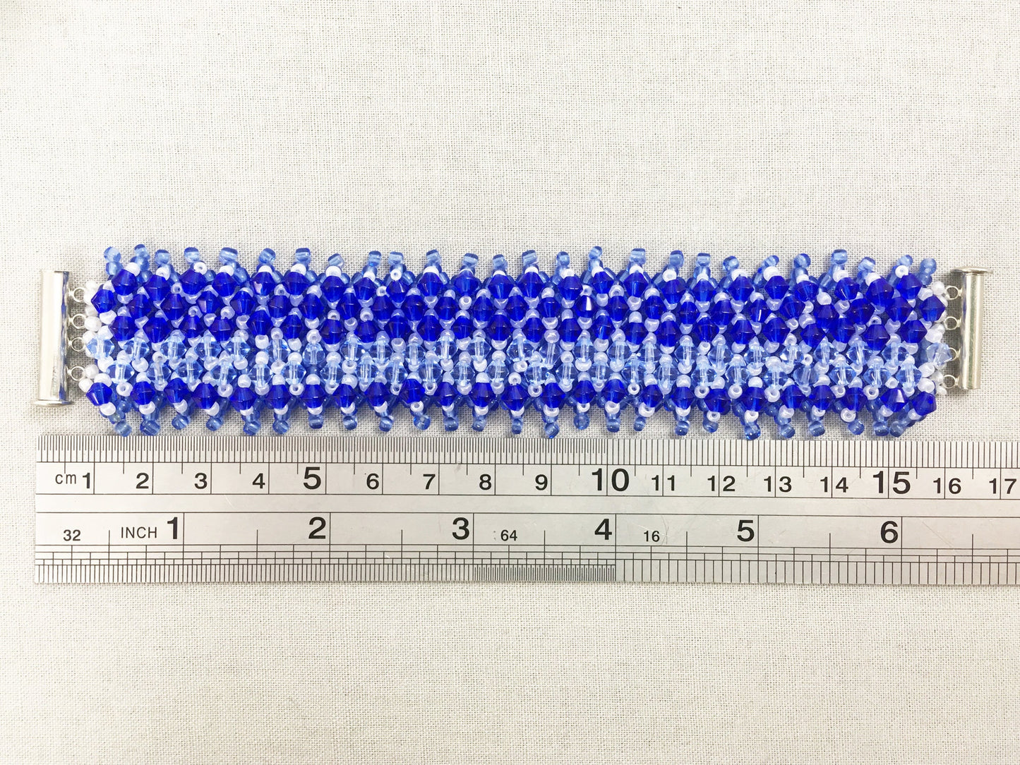 Blue Beaded Bracelet with Crystals