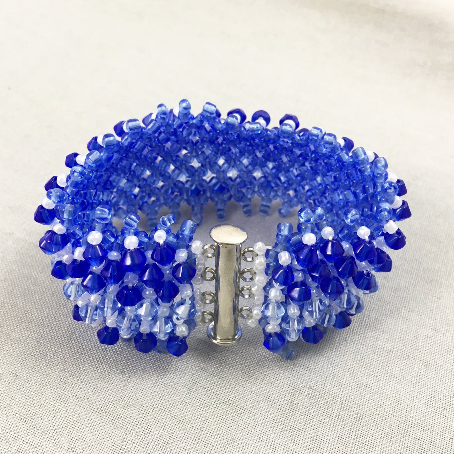 Blue Beaded Bracelet with Crystals