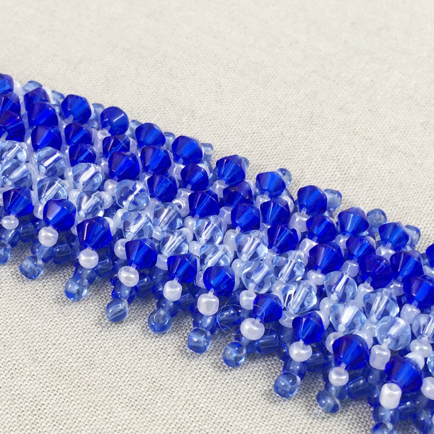 Blue Beaded Bracelet with Crystals