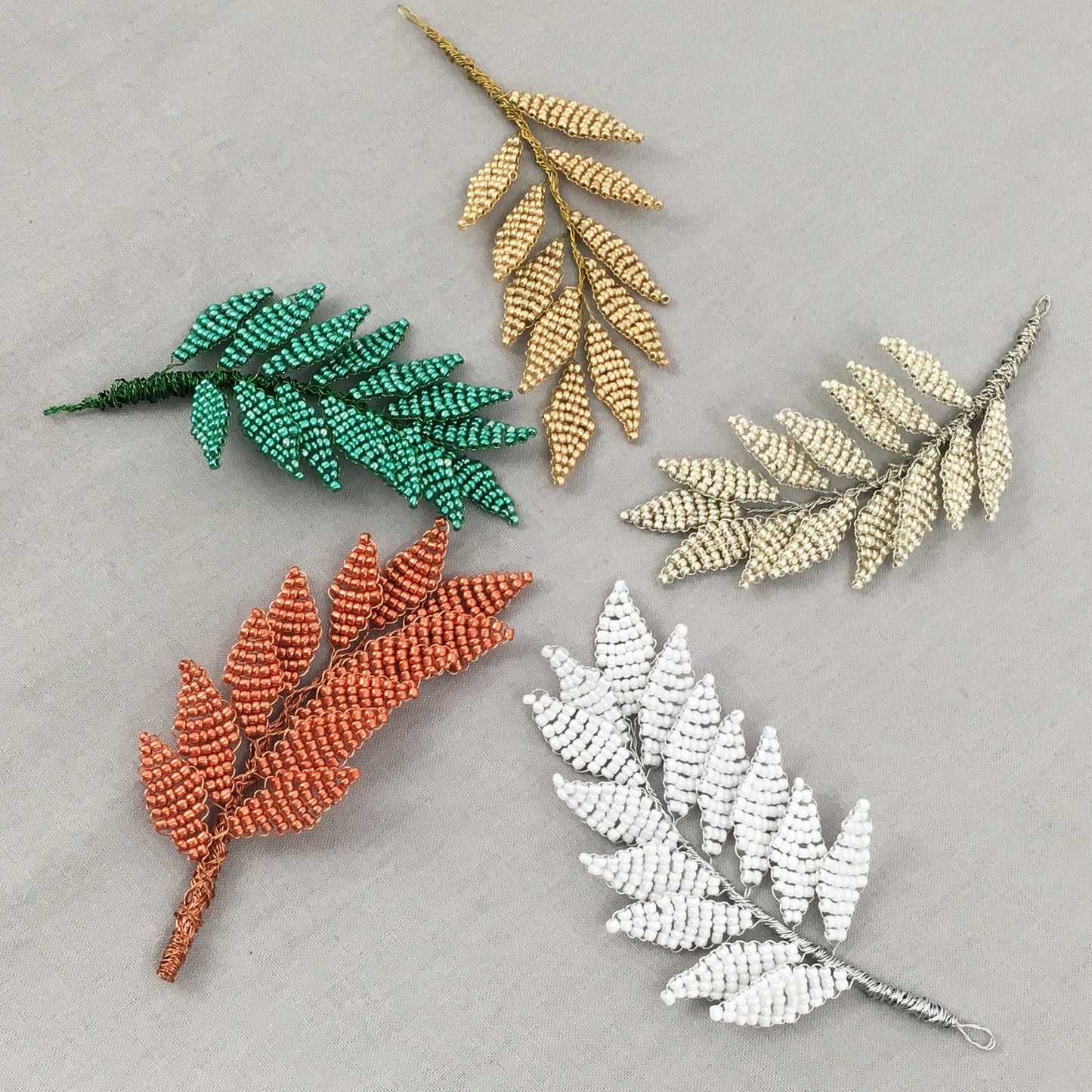 Metallic Beaded Leaves Hair Accessories