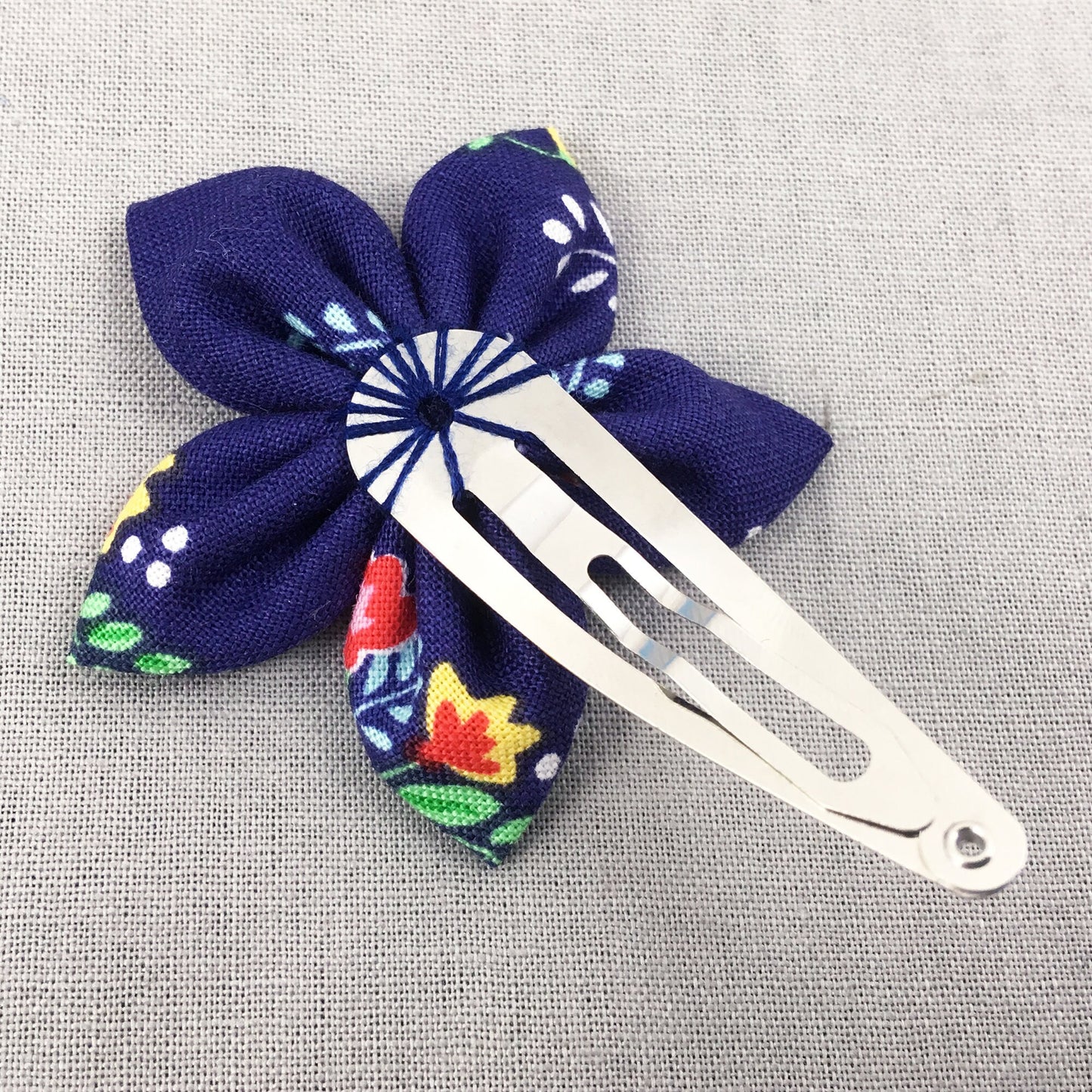 Hair Clips with Fabric Flowers