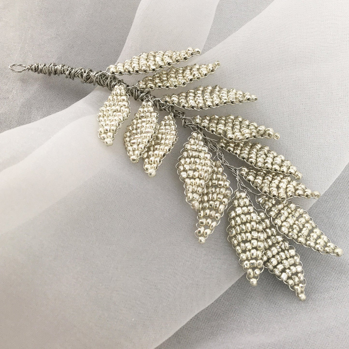 Metallic Beaded Leaves Hair Accessories