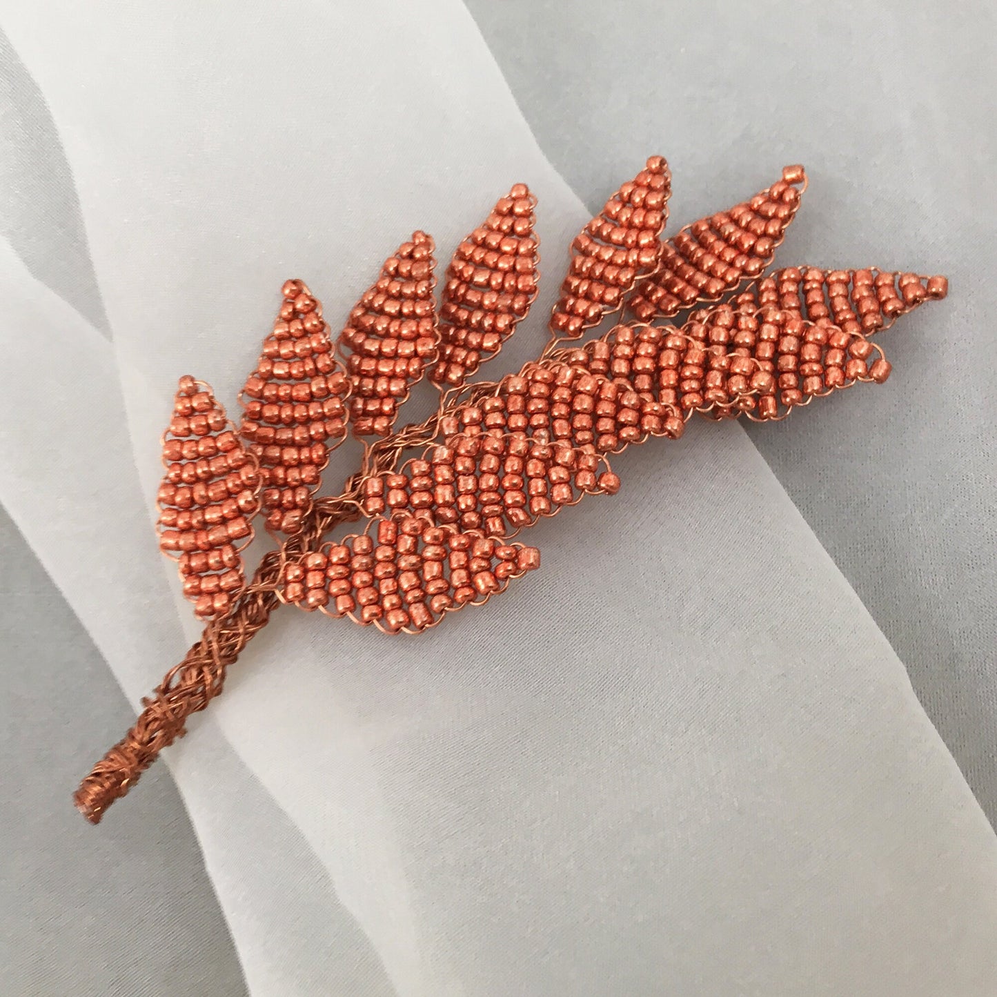 Metallic Beaded Leaves Hair Accessories