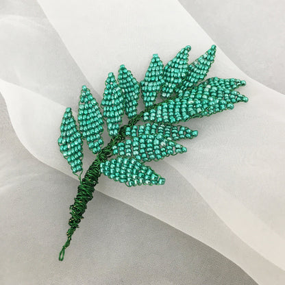 Metallic Beaded Leaves Hair Accessories