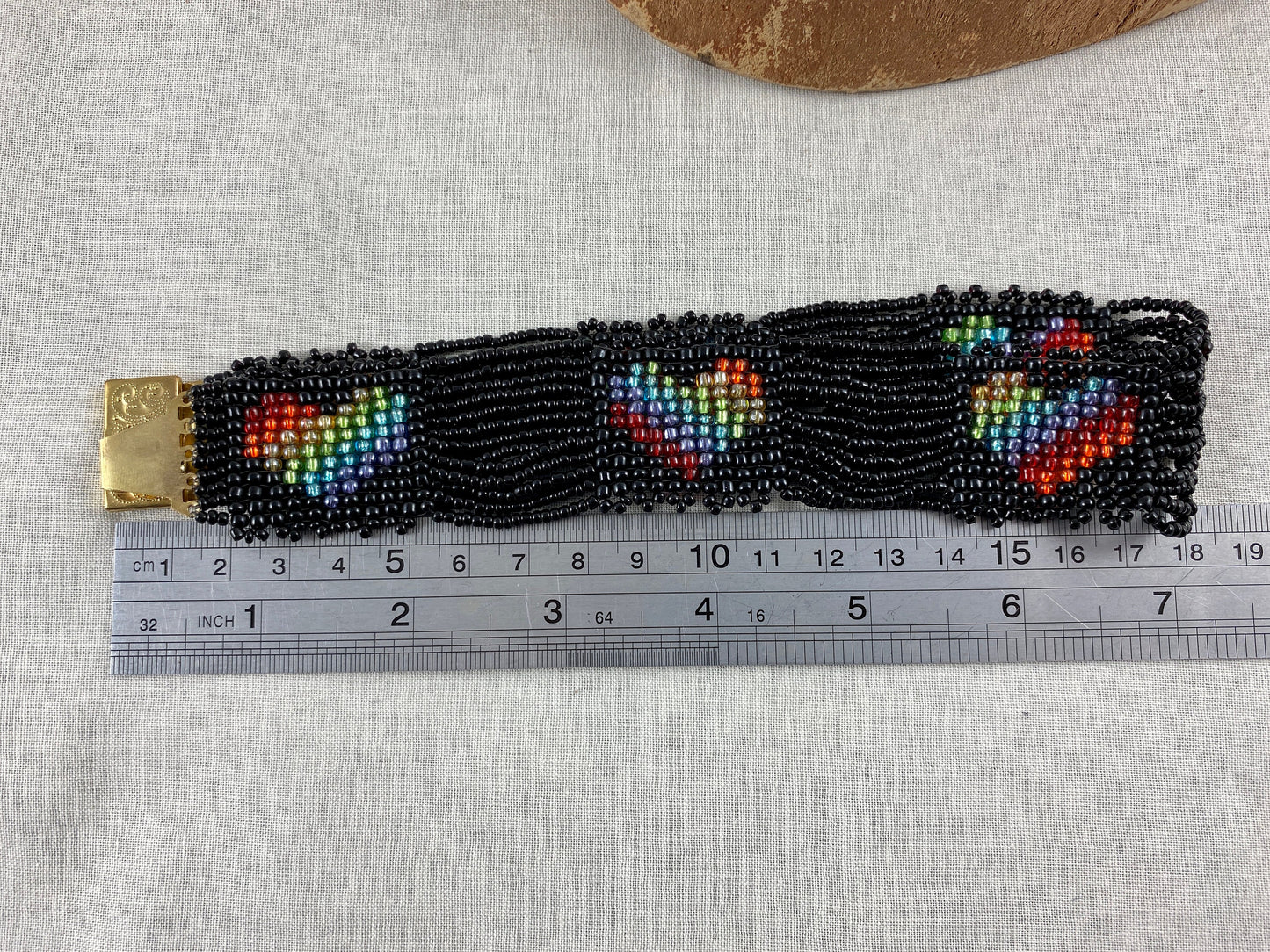 Black & Rainbow Heart Beaded Choker Necklace