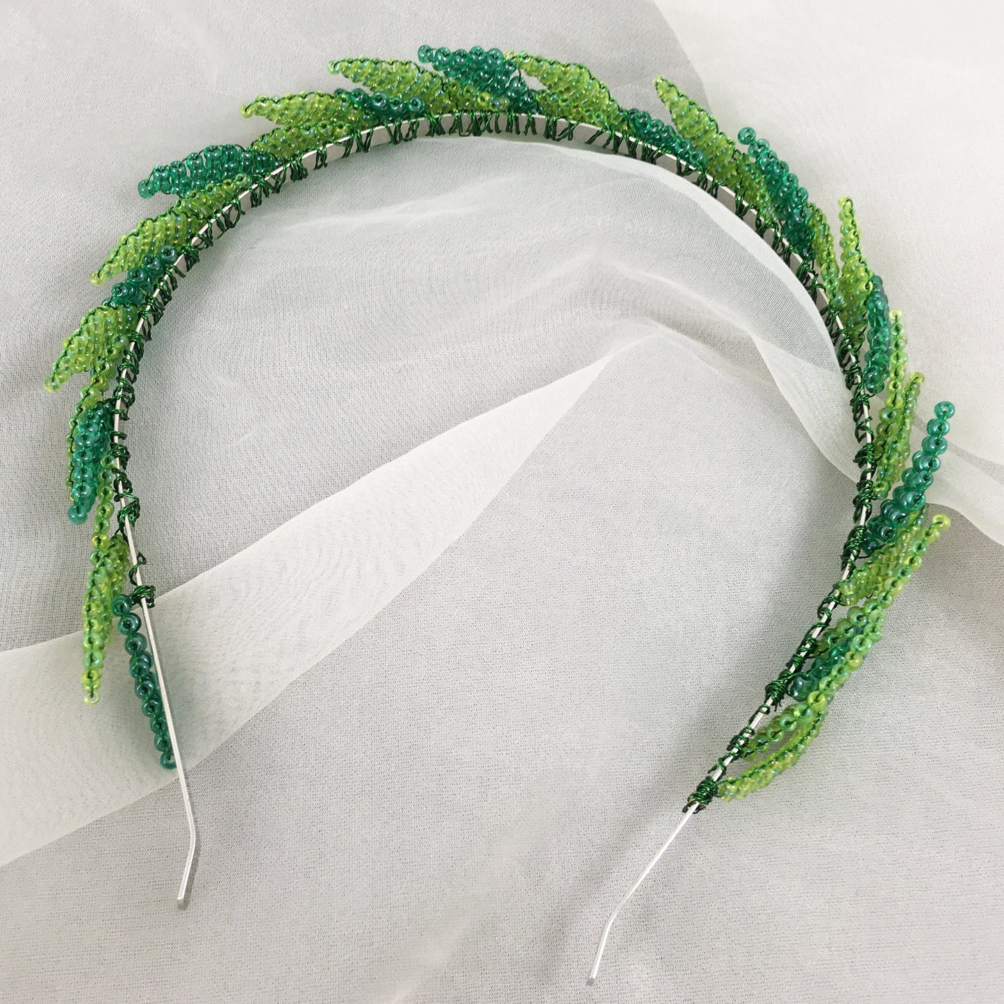 Green Vine Beaded Headband Hair Accessory