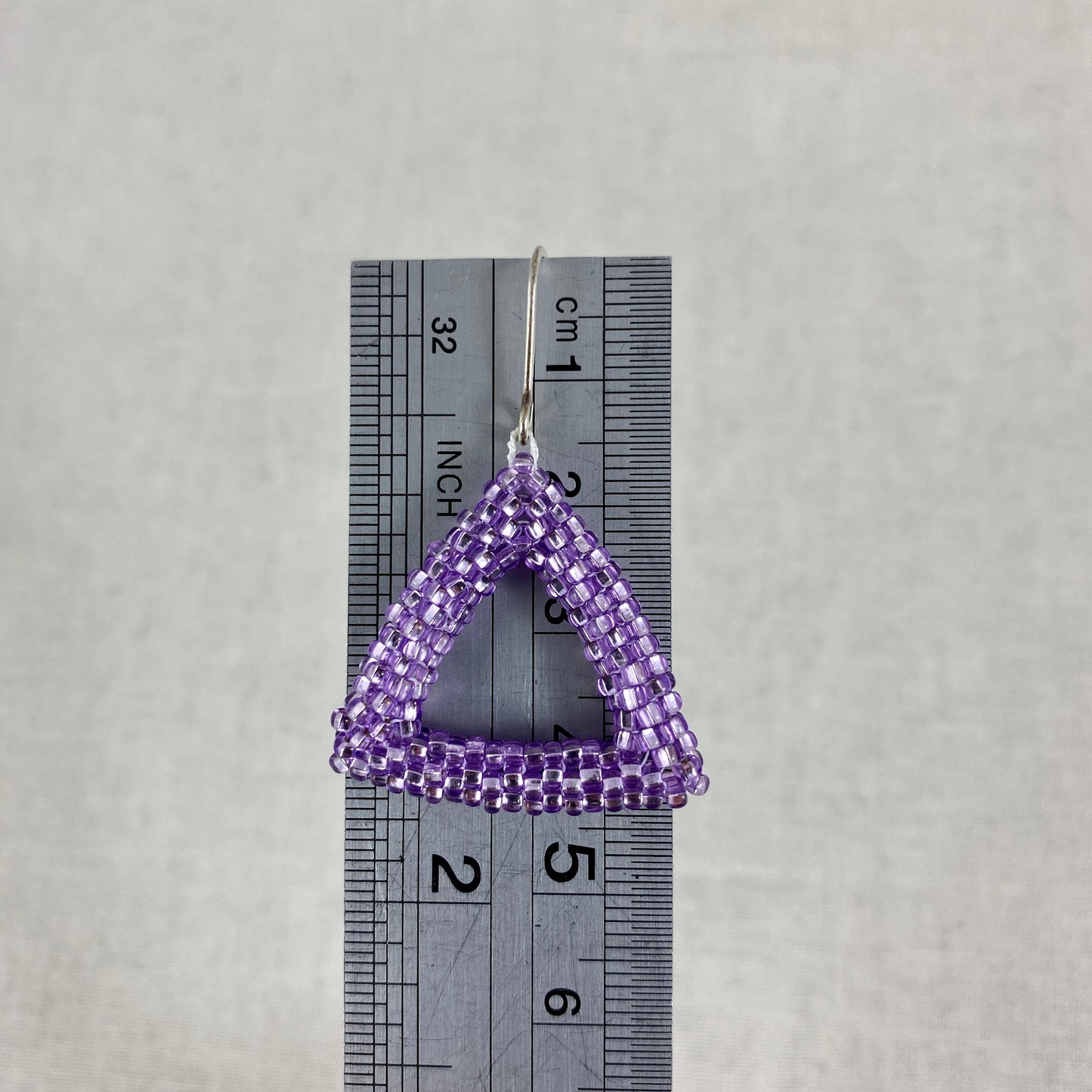 Beaded Triangle Dangle Earrings in Purple or Yellow