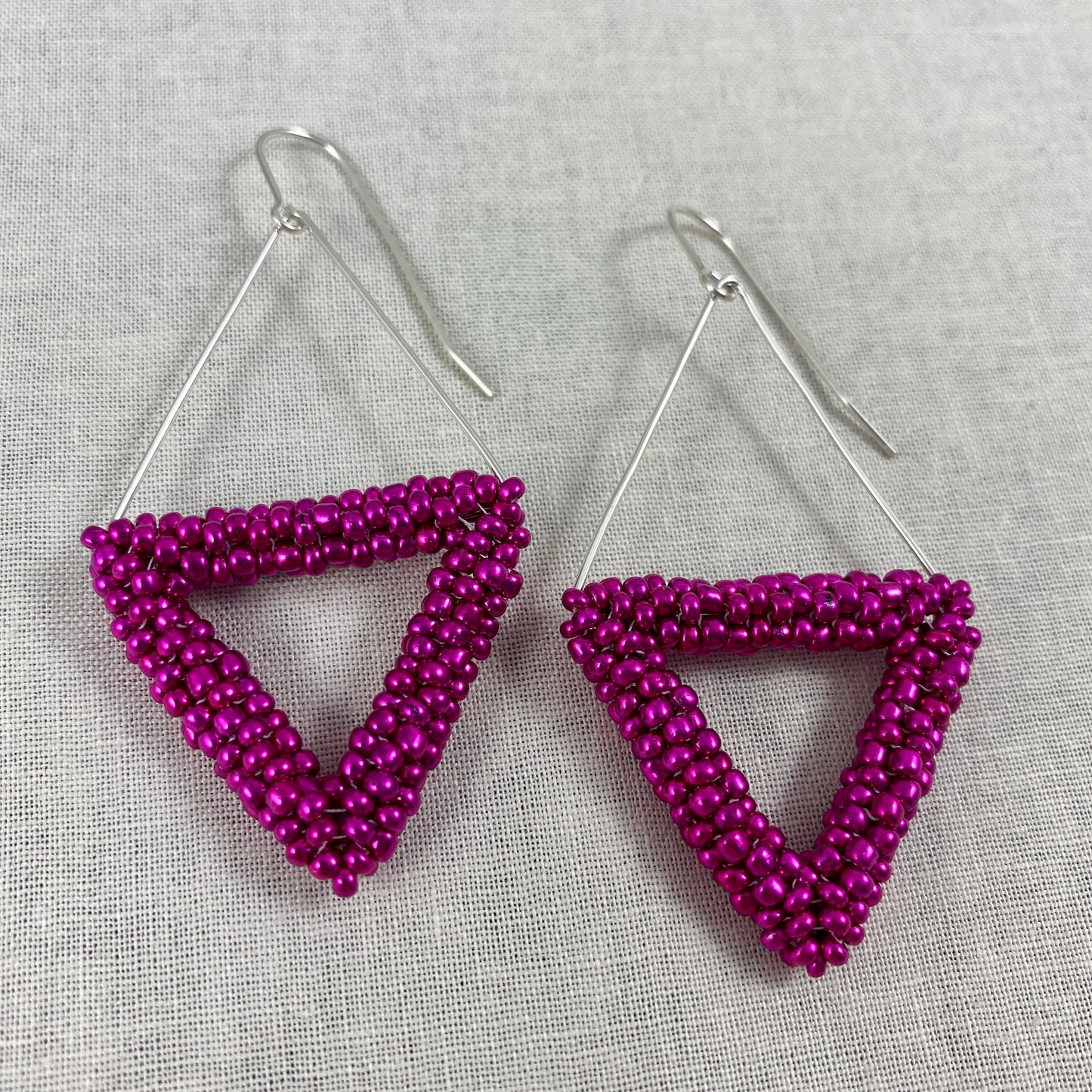 Pink Triangle Dangle Earrings