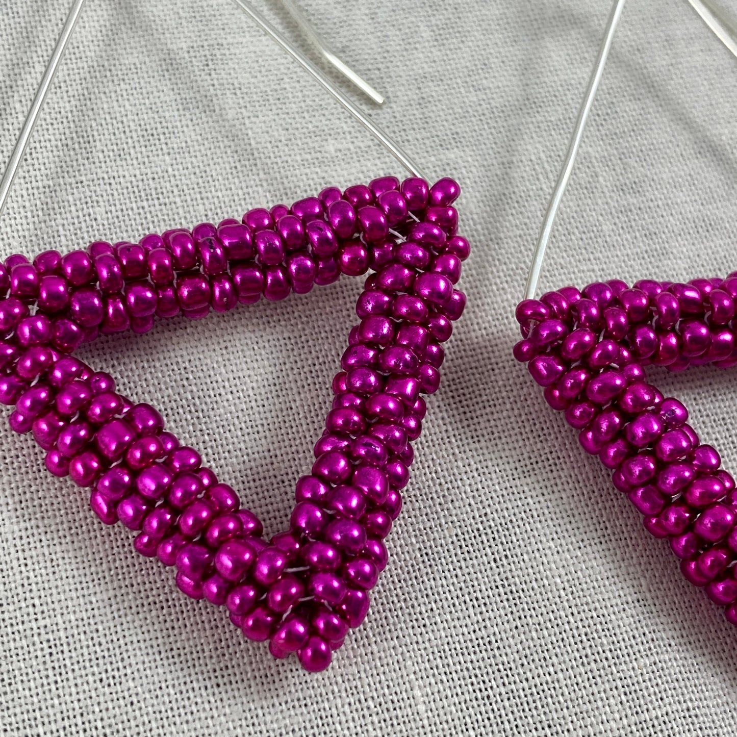 Pink Triangle Dangle Earrings